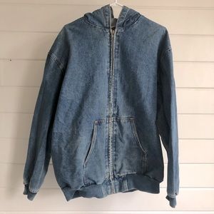 Oak + Fort Oversized Hooded Denim Jacket